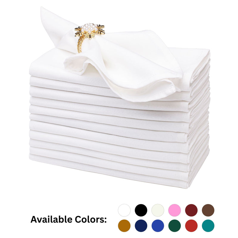 Spun Polyester Cloth Napkins – Everyday Durable Napkins (18” × 18”), Set of 12