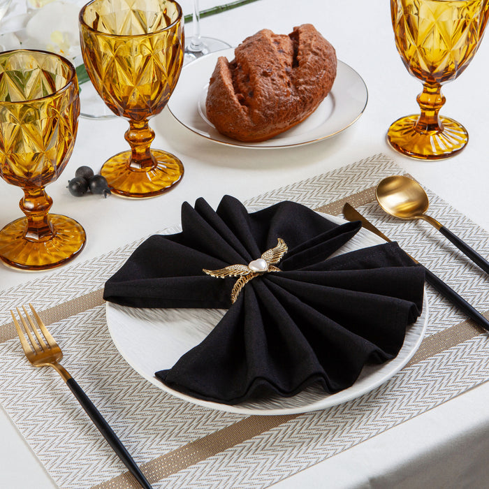 Gala Houseware Black Cloth Napkins 18x18 inch – 240 Pack Dinner Napkins | Premium Spun Polyester Linen Napkins – Reusable, Washable Restaurant Napkins for Events, Weddings, Parties & Home Use