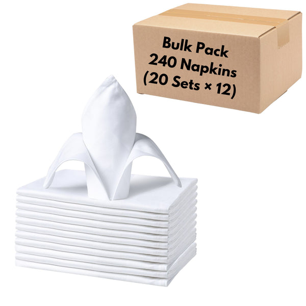 Cotton Satin Band Cloth Napkins – Bulk Pack of 240 Premium Hotel-Quality Napkins (20” × 20”) for Events & Fine Dining