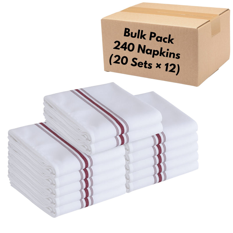 Bistro Cloth Napkins – Bulk Pack of 240 Spun Polyester Durable Napkins (18” × 22”) for Restaurants & Commercial Use