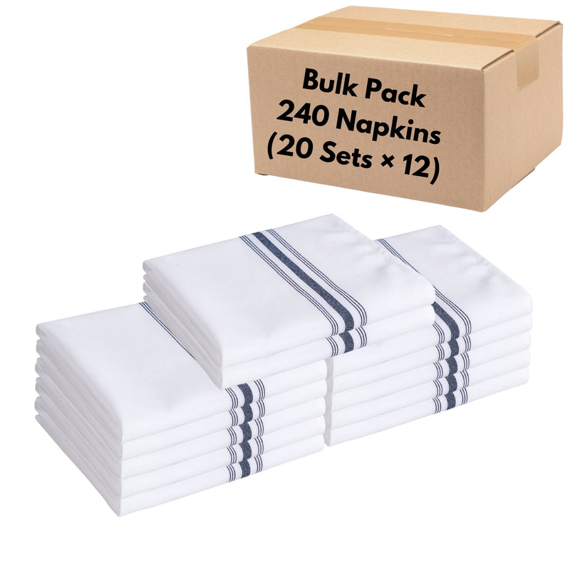 Bistro Cloth Napkins – Bulk Pack of 240 Spun Polyester Durable Napkins (18” × 22”) for Restaurants & Commercial Use