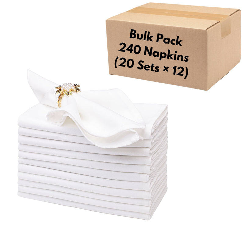 Spun Polyester Cloth Napkins – Bulk Pack of 240 Everyday Durable Napkins (18” × 18”) for Restaurants & Events