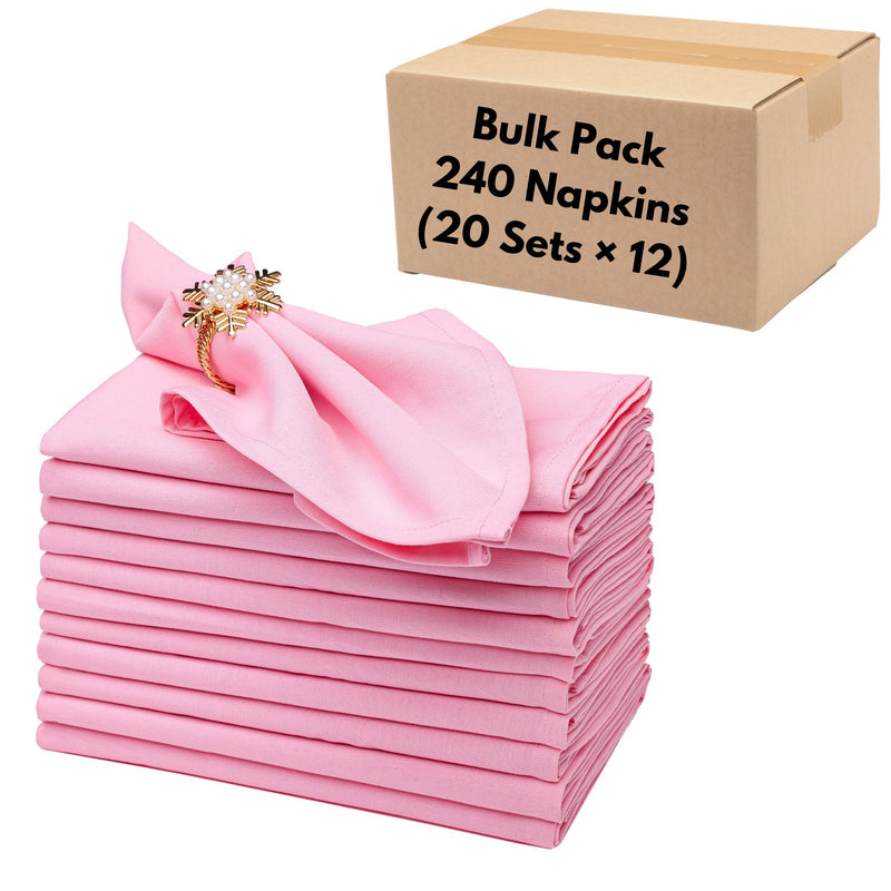Spun Polyester Cloth Napkins – Bulk Pack of 240 Everyday Durable Napkins (18” × 18”) for Restaurants & Events