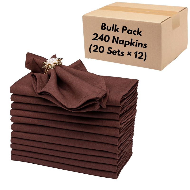 Spun Polyester Cloth Napkins – Bulk Pack of 240 Everyday Durable Napkins (18” × 18”) for Restaurants & Events