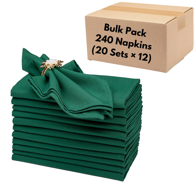 Spun Polyester Cloth Napkins – Bulk Pack of 240 Everyday Durable Napkins (18” × 18”) for Restaurants & Events
