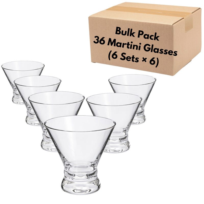 Crystal Stemless Martini & Cocktail Glasses (8.5oz) – Bulk Pack of 36 for Events & Commercial Use