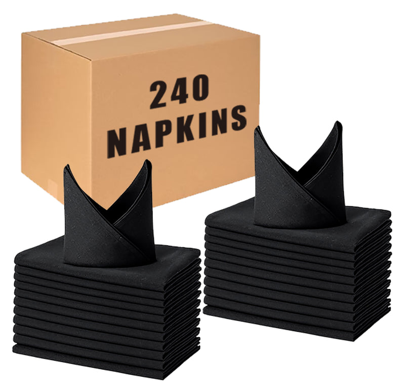 Spun Polyester Linen Napkins Black