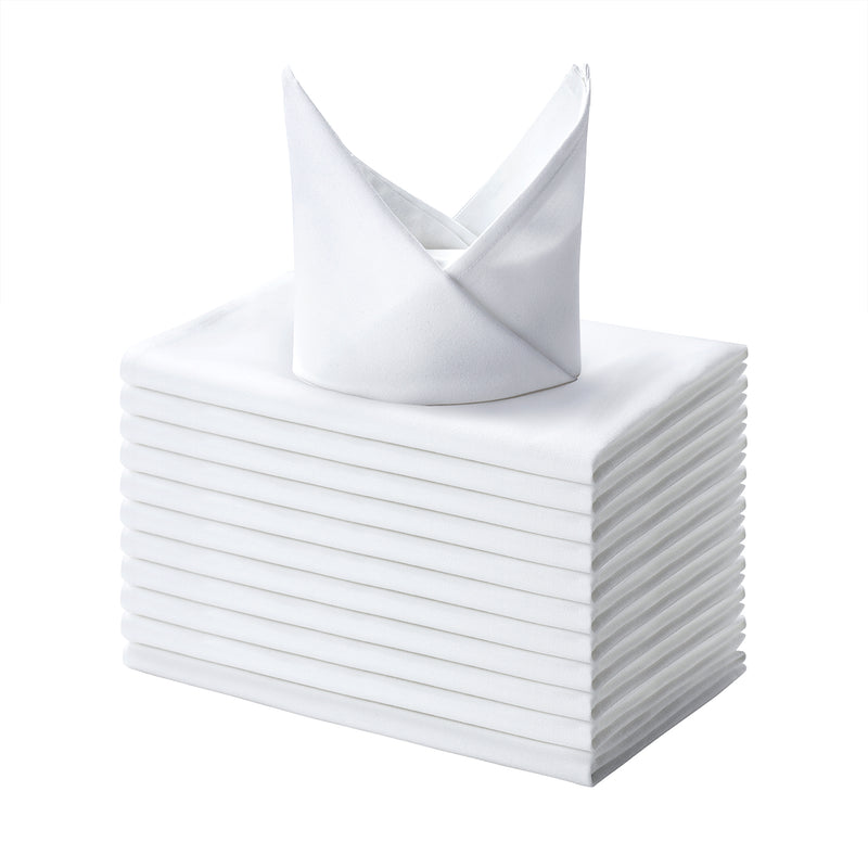 Spun Polyester Linen Napkins White