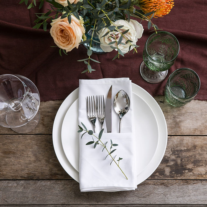 Gala Houseware 100% White Cotton Cloth Napkins – 240-Pack Bulk Case, 20” x 20” Square Linen Dinner Napkins for Weddings, Events, Restaurants & Catering