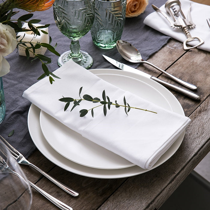 Gala Houseware 100% White Cotton Cloth Napkins – 240-Pack Bulk Case, 20” x 20” Square Linen Dinner Napkins for Weddings, Events, Restaurants & Catering