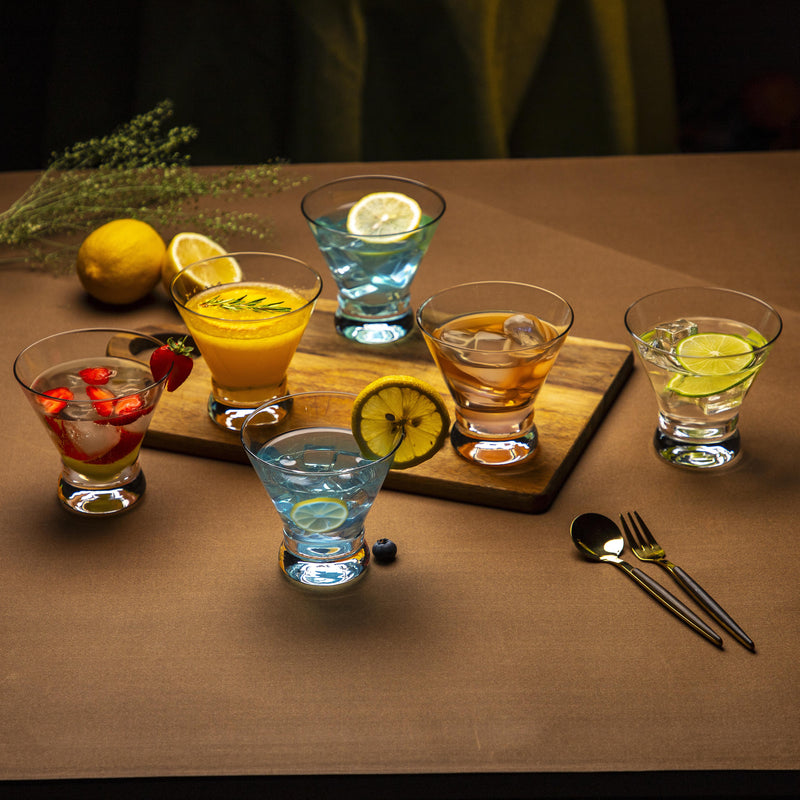 Crystal Stemless Martini Glasses (8.5oz) – Lead Free Cocktail Glasses, Set of 6