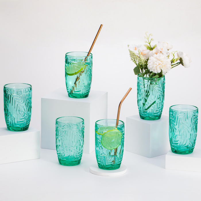 Vintage Drinking Glasses Turquoise Water