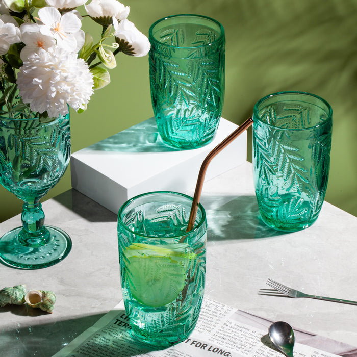 Vintage Drinking Glasses Turquoise Water