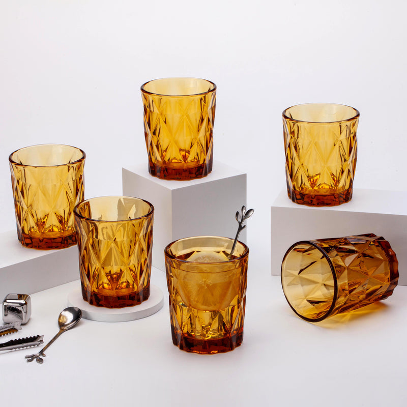 Diamond Etched Glass Tumblers
