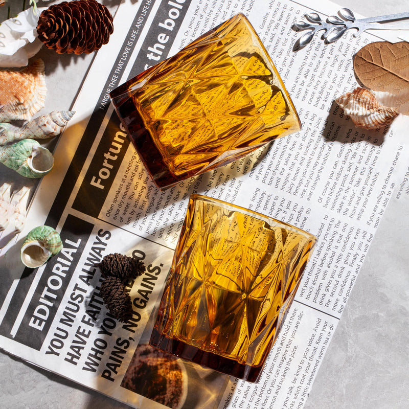 Diamond Etched Glass Tumblers