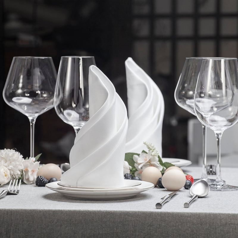 Spun Polyester Linen Napkins White