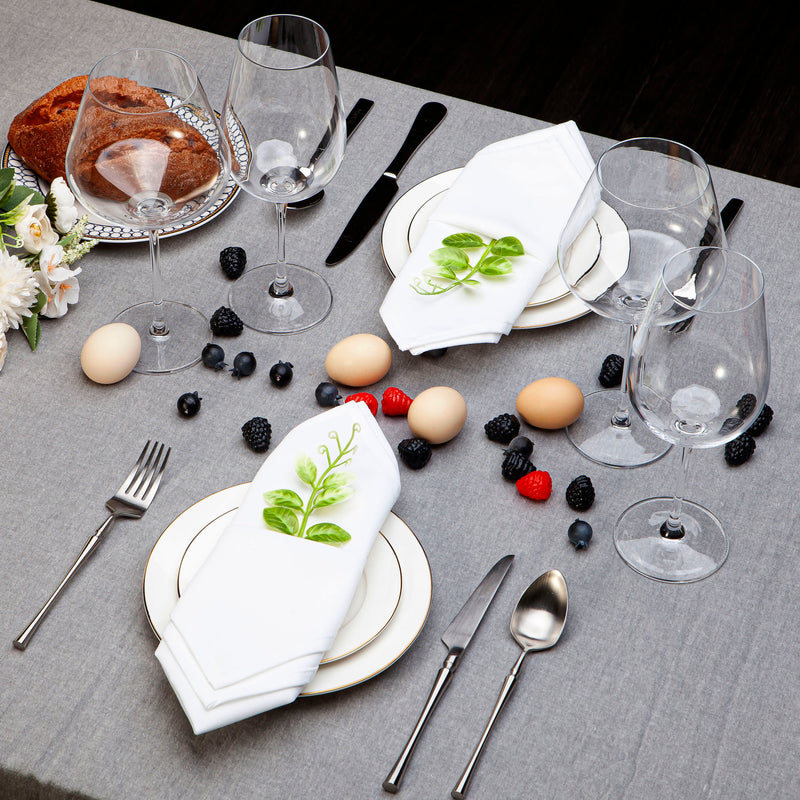 Spun Polyester Dinner Napkins White