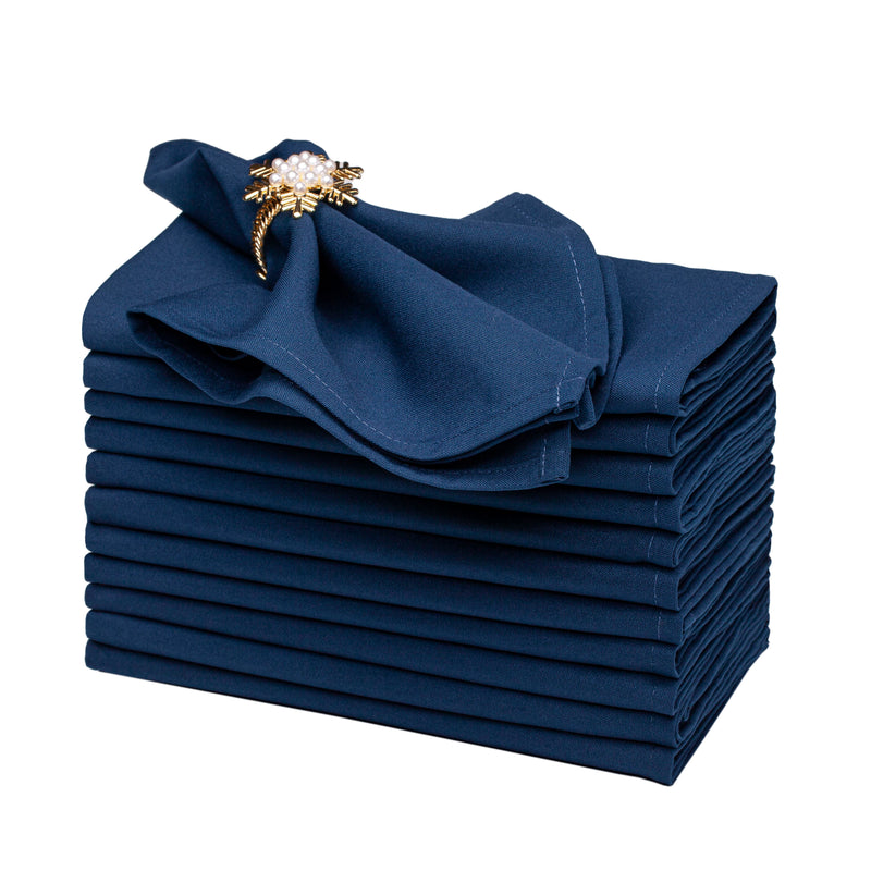 Spun Polyester Dinner Napkins Navy Blue