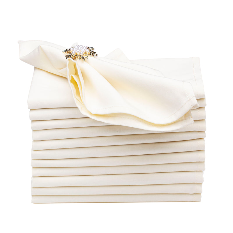 Spun Polyester Dinner Napkins Ivory