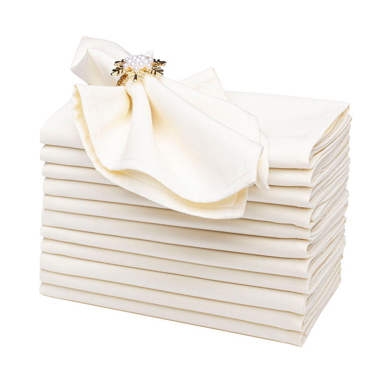 Spun Polyester Cloth Napkins – Everyday Durable Napkins (18” × 18”), Set of 12