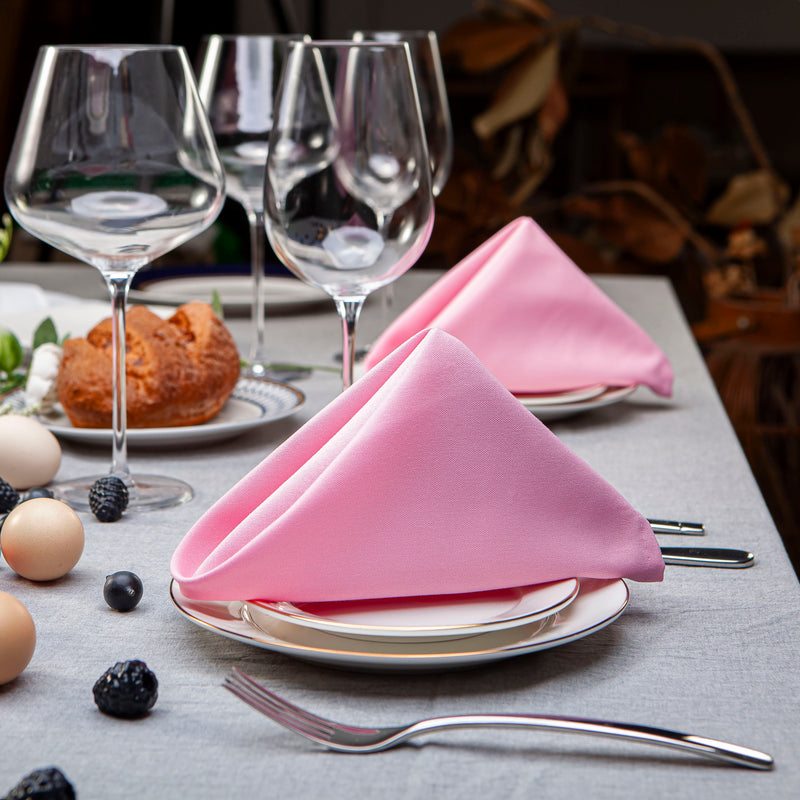 Spun Polyester Dinner Napkins Pink