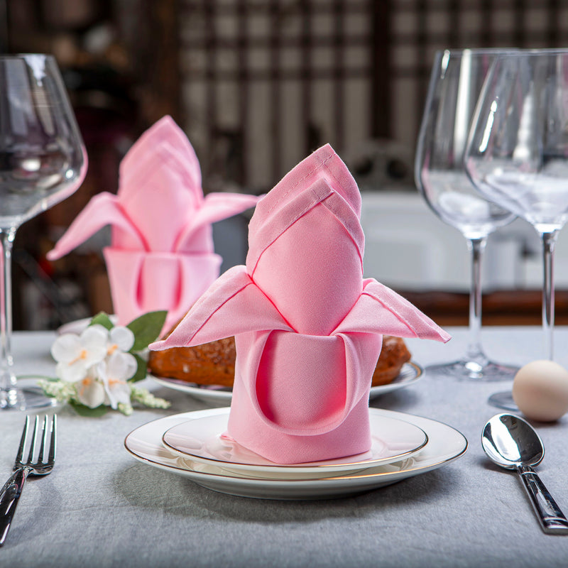Spun Polyester Dinner Napkins Pink