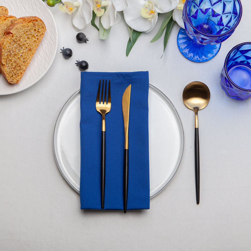 Spun Polyester Dinner Napkins Royal Blue