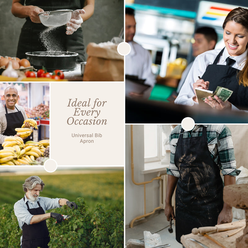 Black Kitchen Bib Aprons (30" x 34")