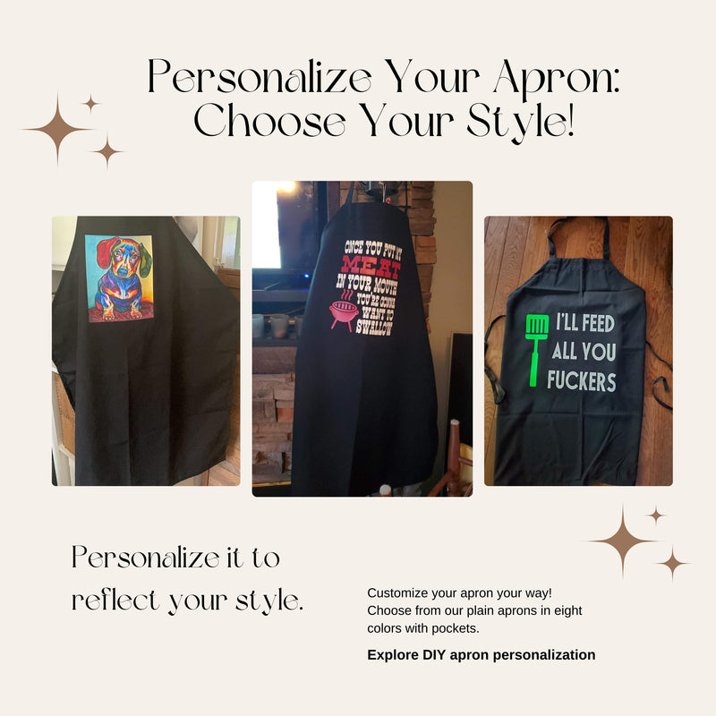 Black Kitchen Bib Aprons (30" x 34")