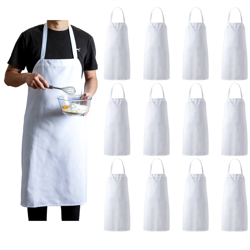 White Kitchen Bib Aprons (30" x 34")