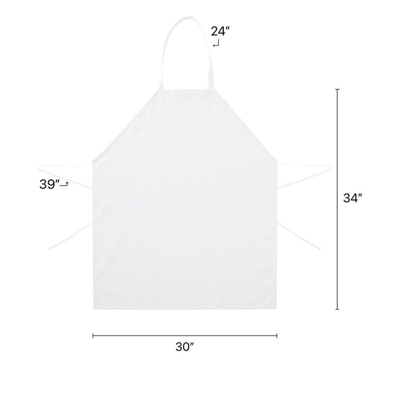 White Kitchen Bib Aprons (30" x 34")