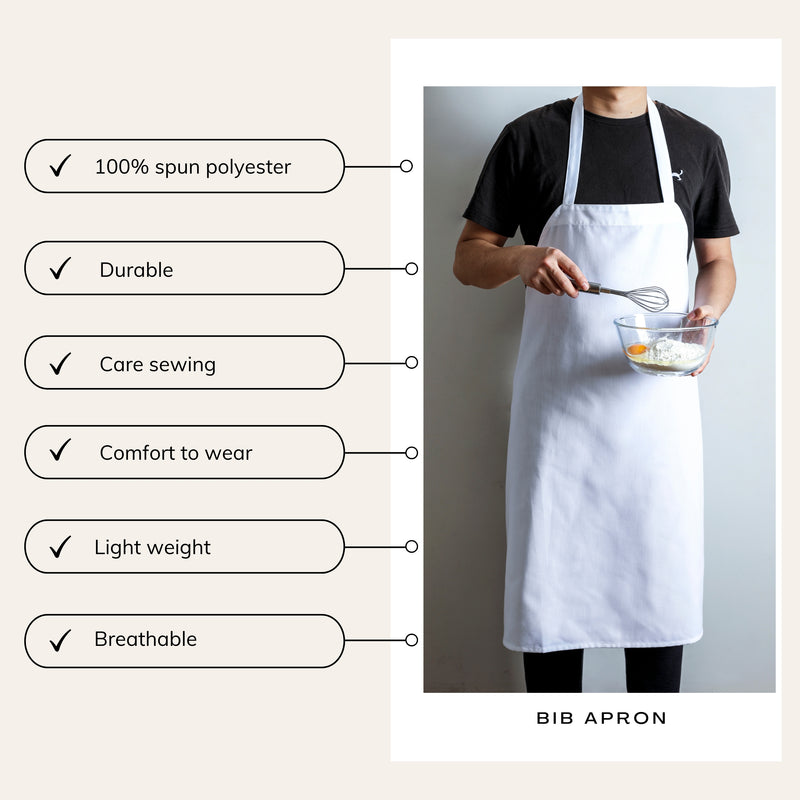 White Kitchen Bib Aprons (30" x 34")
