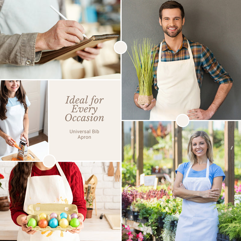 White Kitchen Bib Aprons (30" x 34")