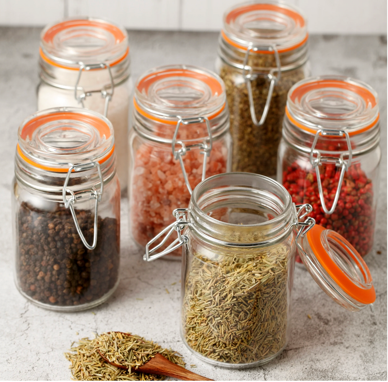 Airtight Clear Glass Jars with Stainless Steel Bail & Trigger Latch (9oz) – Bulk Pack of 36 Round Jars for Commercial & Pantry Storage