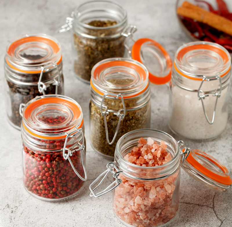 Airtight Clear Glass Jars with Stainless Steel Bail & Trigger Latch (6oz) – Bulk Pack of 36 Round Jars for Commercial & Pantry Storage