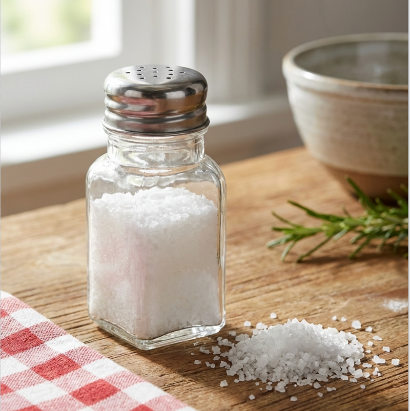 Salt & Pepper Shakers Set – Square Glass Shakers with Stainless Steel Lids, Set of 6 (2.3 oz)