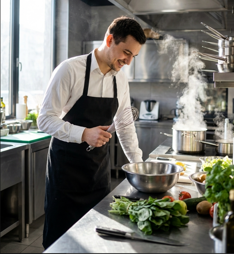 Bib Apron – Oversized Heavy-Duty (30” × 34”) with Long Ties, Set of 12