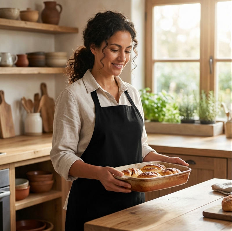 Bib Apron – Standard Size (28” × 32”) with Long Ties, Set of 12