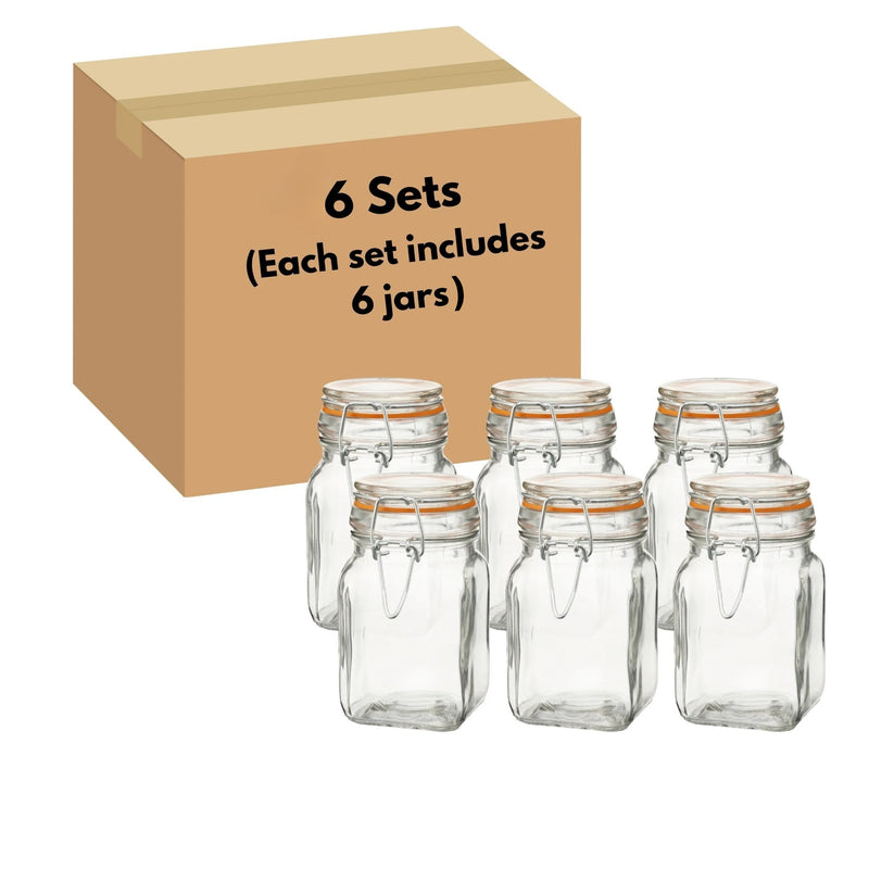Airtight Clear Glass Jars with Bail and Trigger
