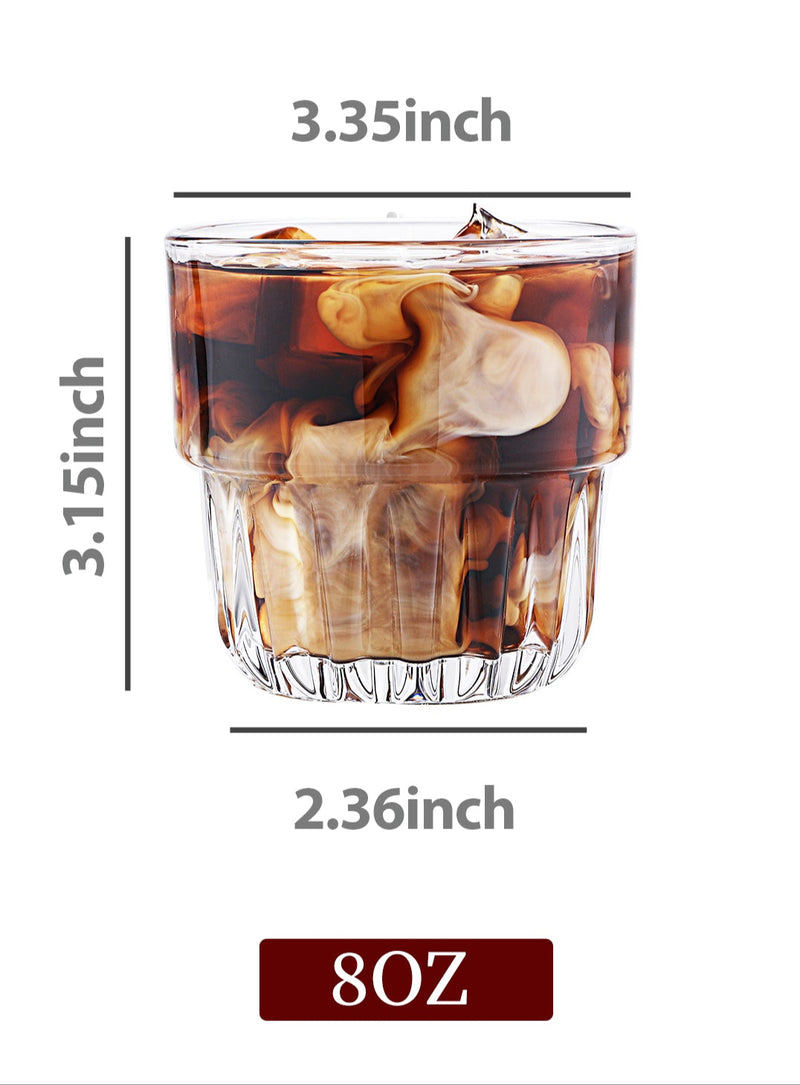 Ribbed Glassware Drinking Glass Cups