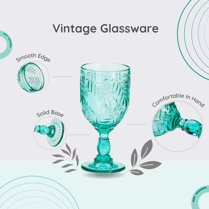Vintage Drinking Glasses, Set of 6 Glass