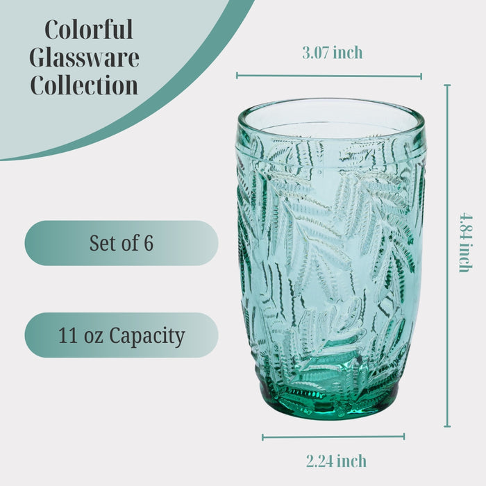 Vintage Drinking Glasses Turquoise Water