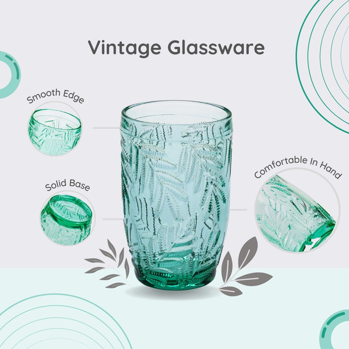 Vintage Drinking Glasses Turquoise Water