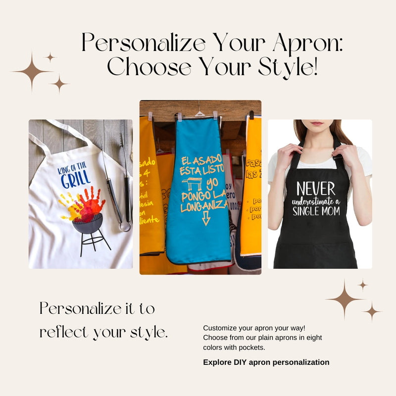 Turquoise Chef Bib Apron – Adjustable Unisex Kitchen Apron with Pockets, Durable Spun Polyester