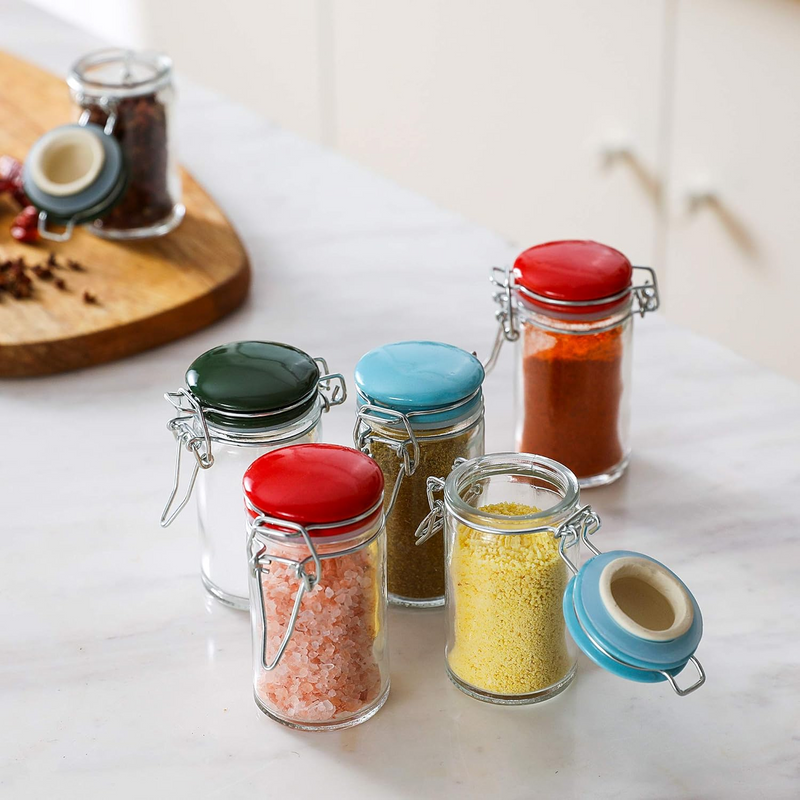 Set of 4 Glass Kitchen Cruets Combo Set