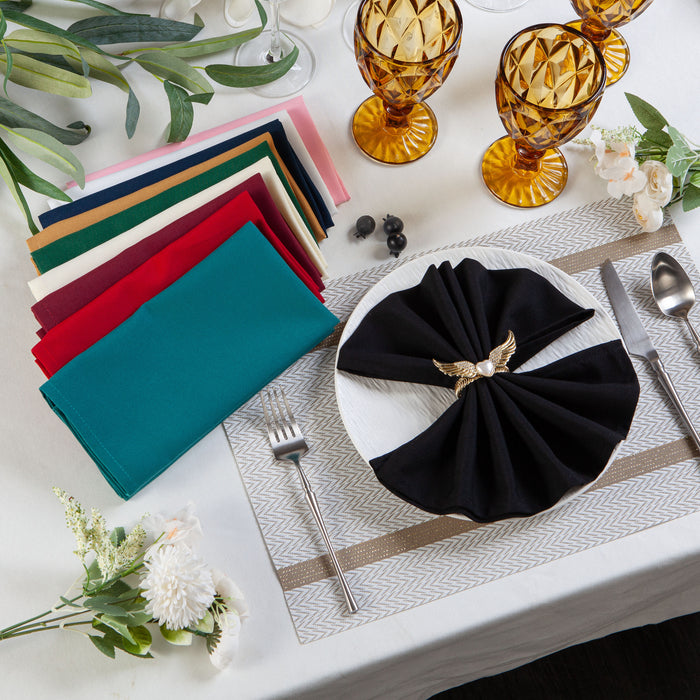 Gala Houseware Black Cloth Napkins 18x18 inch – 240 Pack Dinner Napkins | Premium Spun Polyester Linen Napkins – Reusable, Washable Restaurant Napkins for Events, Weddings, Parties & Home Use