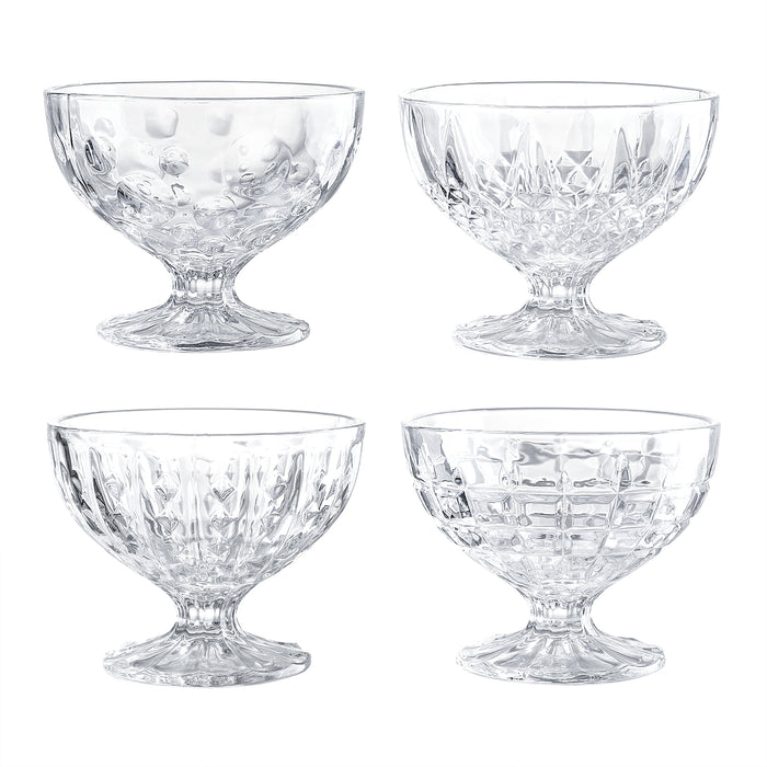 Gala Houseware 8 x 4 = 32  Sundae Cups, Glass Ice Cream Cups Dessert Bowls 8 Sets and 4 Cups Per Set for Sherbet Trifle, Fruit, Snack, Cocktail