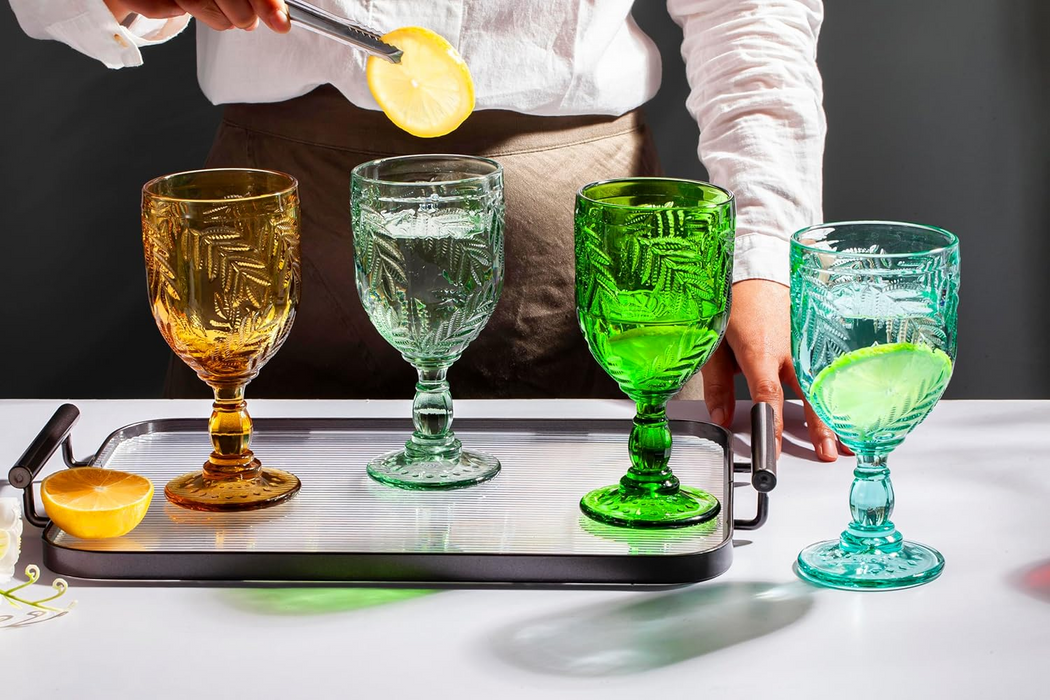 Gala Houseware Vintage Drinking Glasses Set of 6, (Multi-Color, 11 oz) 4 Sets per box (24 pieces)