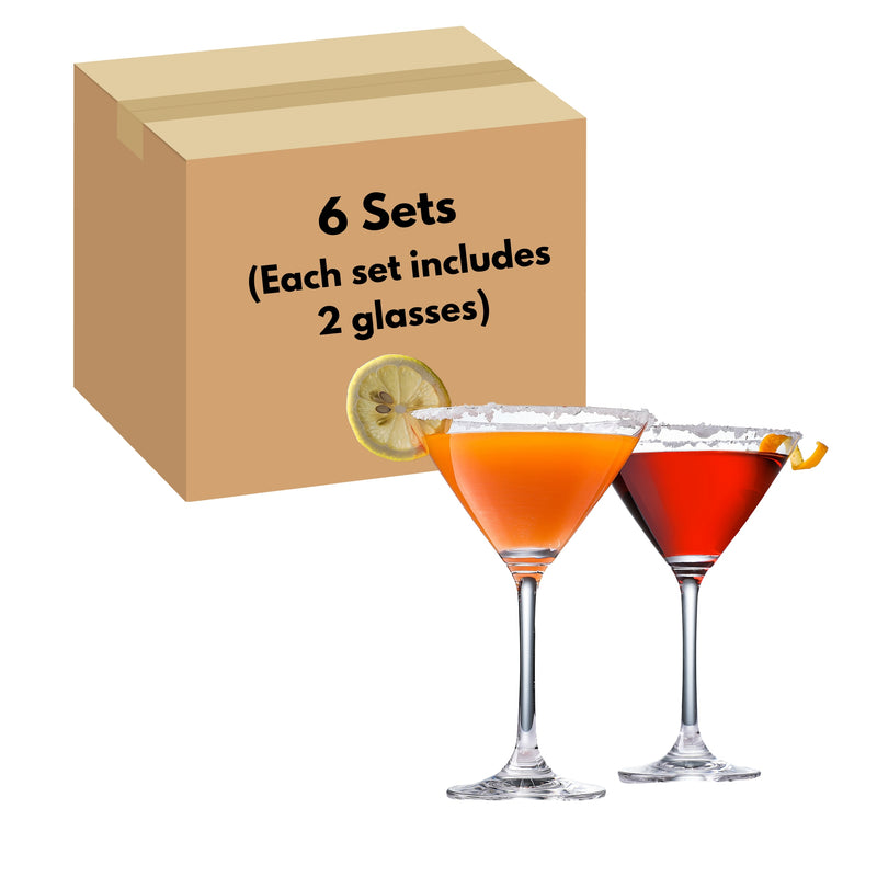 Lead-Free Martini Glasses with Stem