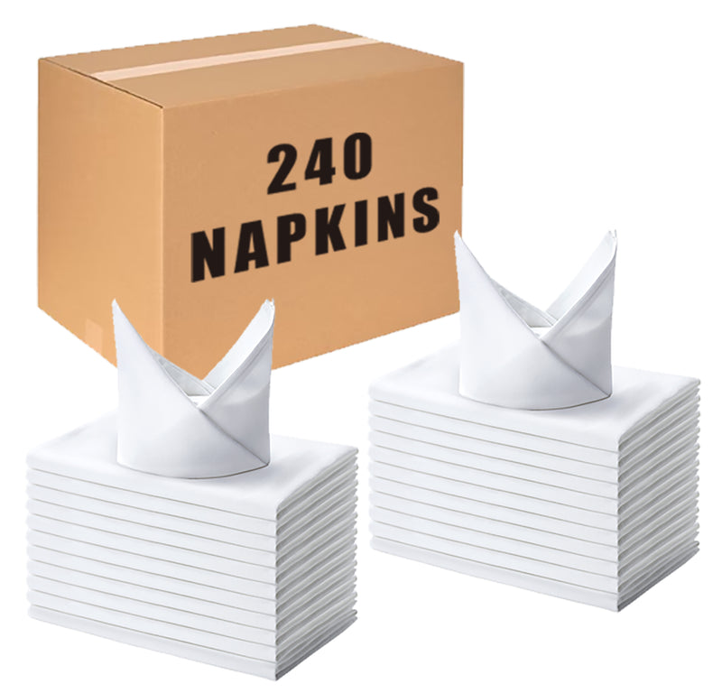 Spun Polyester Linen Napkins White